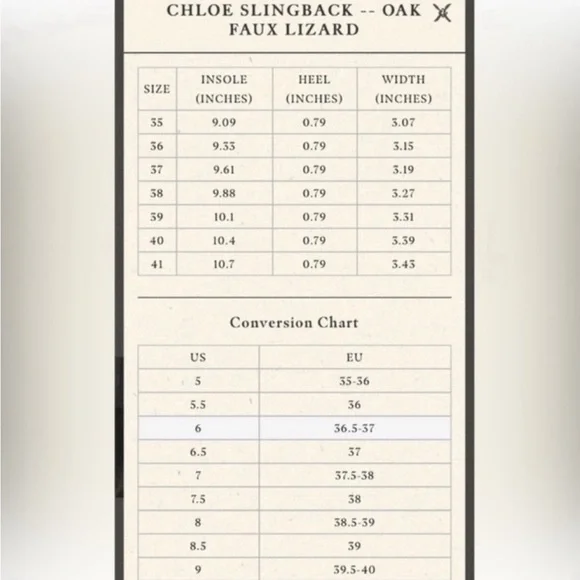 Doen Chloe Slingback in Oak Faux Lizard Leather Size 41 Euro - Picture 9 of 9